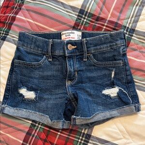 Abercrombie Kids Distressed Blue Jean Shorts. EUC